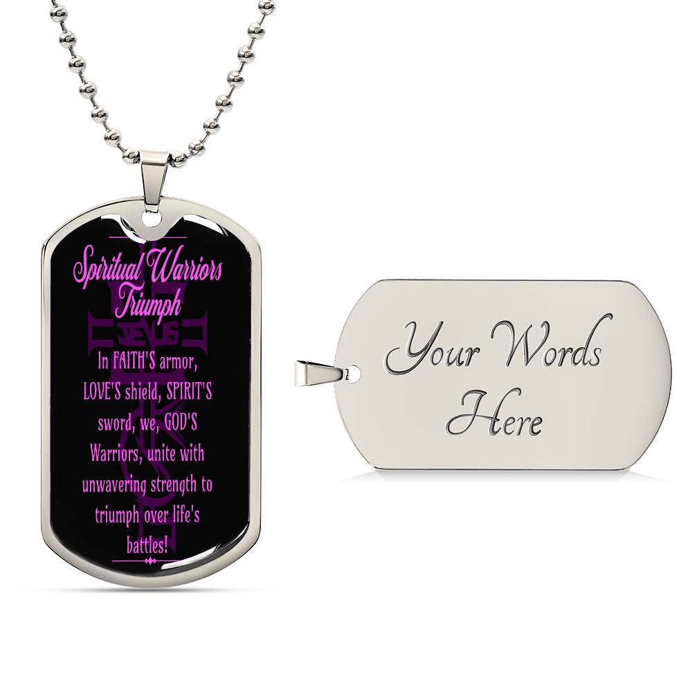 Buy Warriors of Faith Triumph Necklace - Elevate Your Faith with Personalized Dog Tag