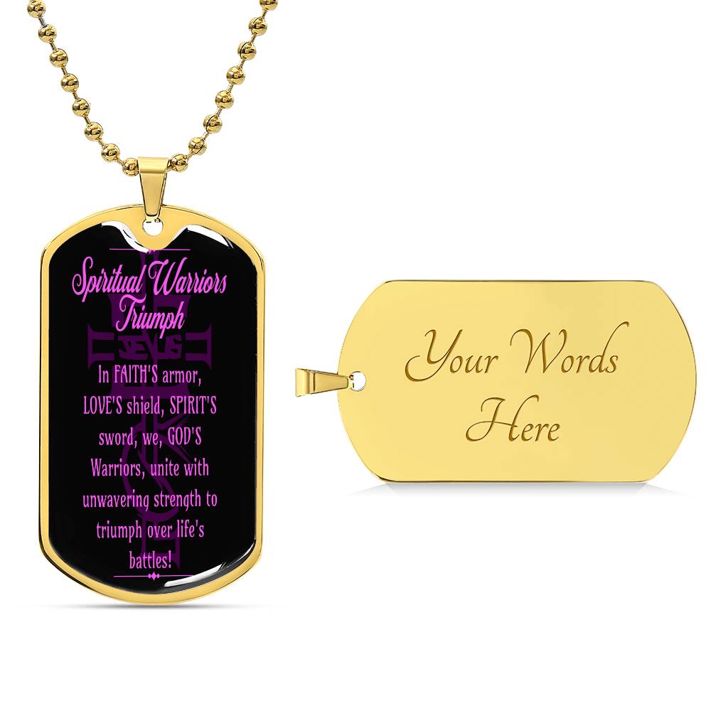 Buy Warriors of Faith Triumph Necklace - Elevate Your Faith with Personalized Dog Tag