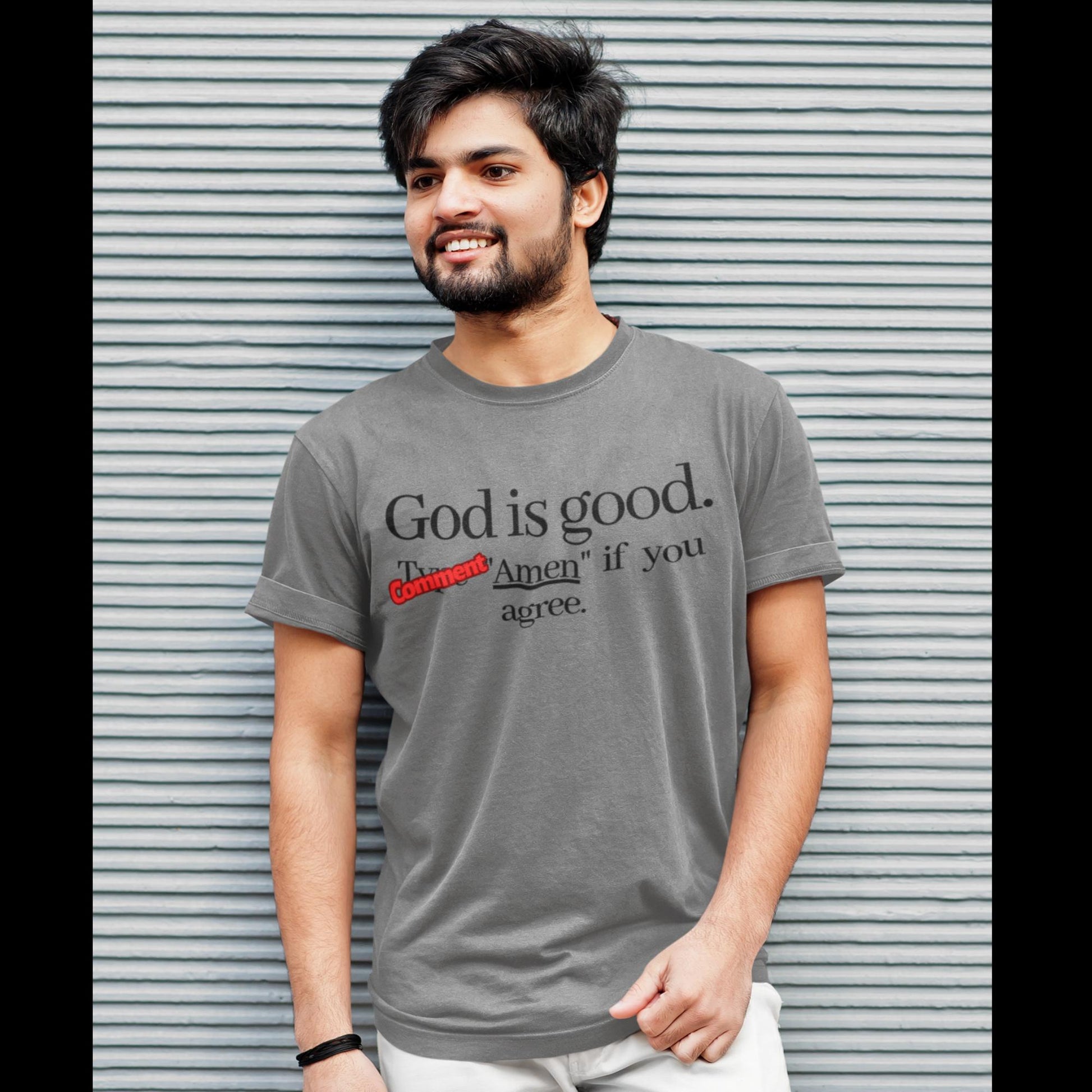 Buy 'Amen' God is Good Men's Premium Heavyweight Tee | Eden Legacy