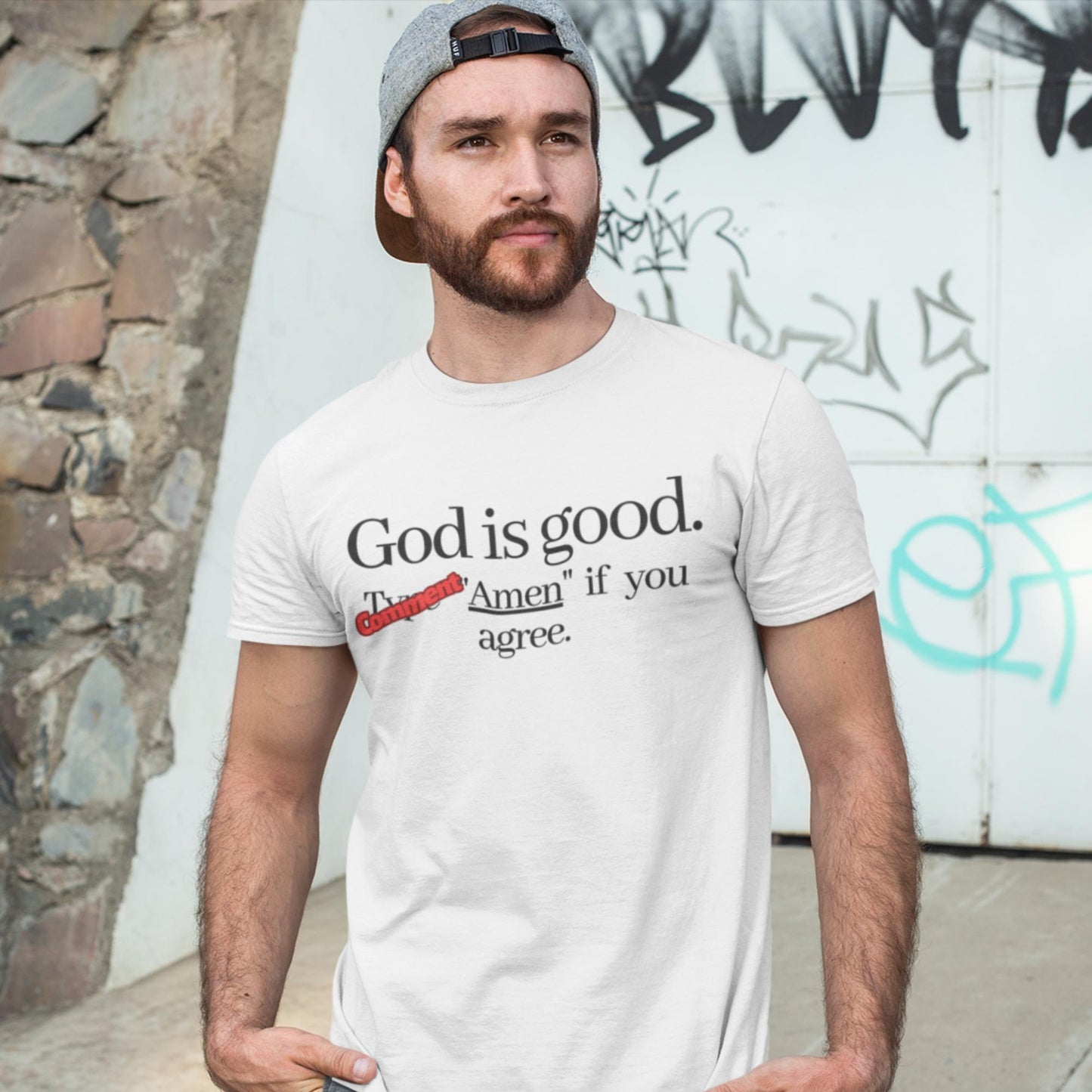 Buy 'Amen' God is Good Men's Premium Heavyweight Tee | Eden Legacy