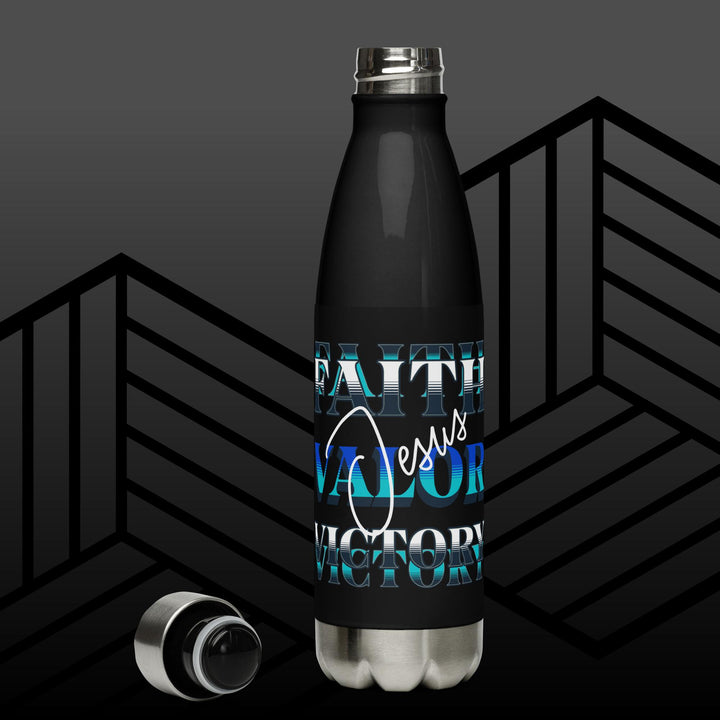 Buy 'Faith Valor Victory Jesus' Stainless Steel Water Bottle | Stay Refreshed with Eden Legacy