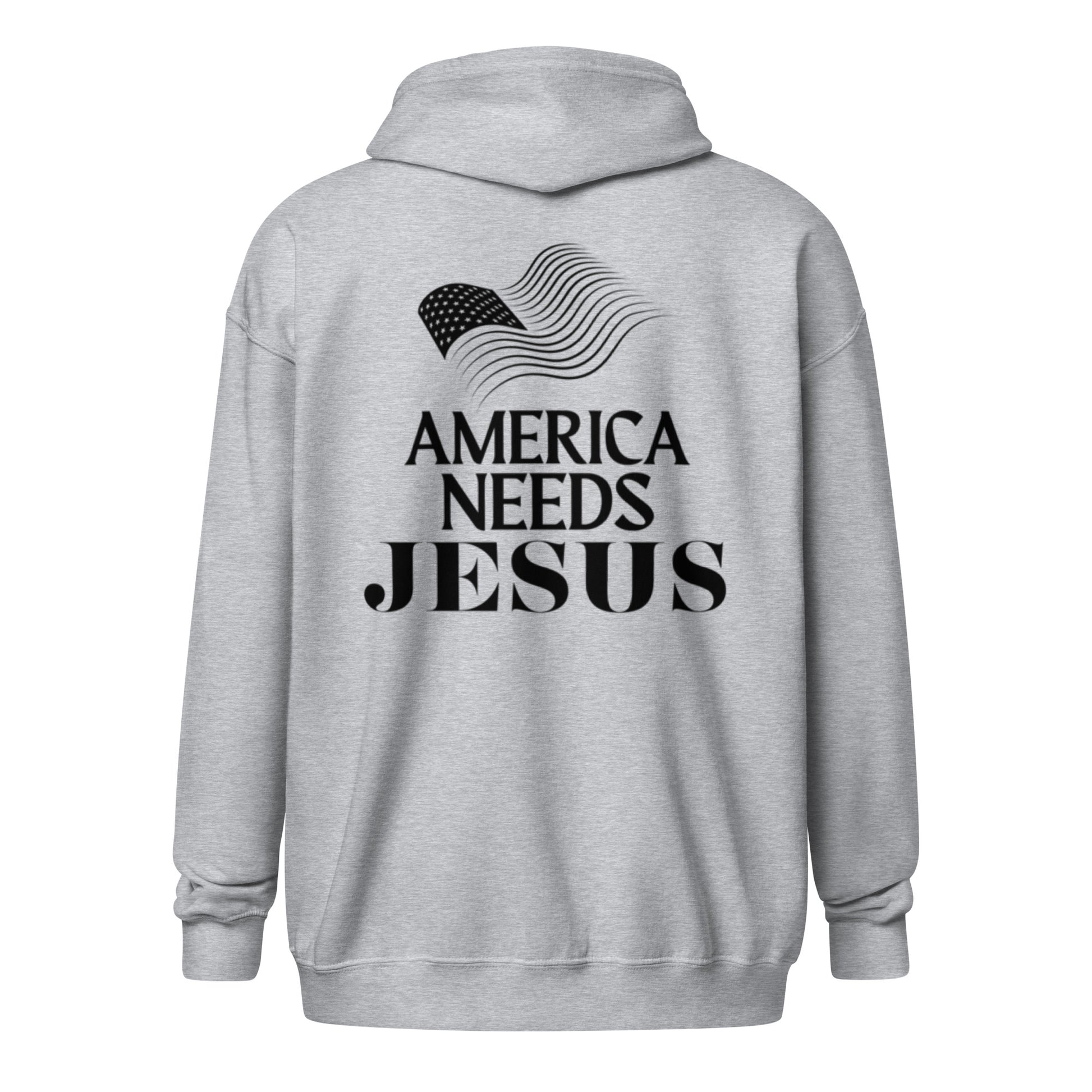 America Needs Jesus Unisex heavy blend zip hoodie - Eden Legacy, LLC