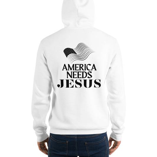 America Needs Jesus Soft Comfy Fitted Pullover Unisex Hoodie - Eden Legacy, LLC
