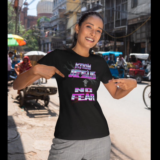 Buy 'Know Jesus No Fear' Women's T-Shirts | Empower Your Faith Journey